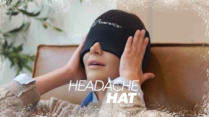 TheraICE Headache Relief Cap, Migraine Ice Pack Mask Products, Women Cooling Gel Hat, Face Cold Compress Head Wrap for Her Stress. Great Birthday Gift for Mom, Sister, Grandma, Girlfriend, & Teacher
