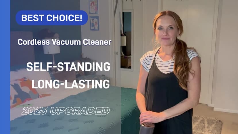 Cordless Vacuum Cleaner, 550W 45KPA 50Min Vacuum Cleaners for Home, Self-Standing Stick Vacuum with Touch Screen, 3 Power Modes, Rechargeable Battery, Handheld Vacuum for Pet Hair Carpet Floor