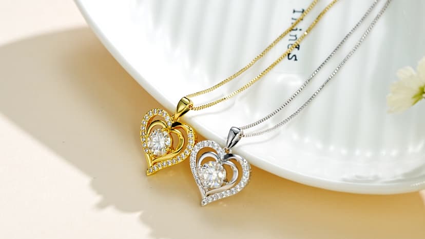 waitrose Moissanite Heart Necklace for Women Birthday Gifts for Wife S925 Sterling Silver Jewelry for Christmas Anniversary Valentine Birthday Gift for Her Girlfriend Mom