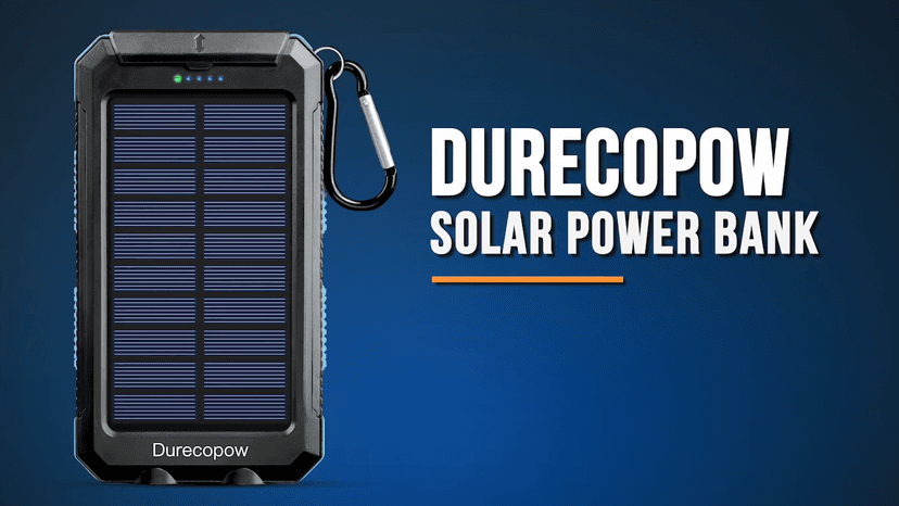 Solar Charger Power Bank, 20000mAh Portable Outdoor Waterproof Solar Battery Charger, Camping External Backup Battery Pack USB C Ports Input/Output, 2 Led Light Flashlight with Compass (Blue)