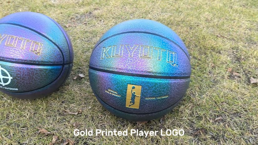 KUYOTQ Kids Youth Women Basketball - Shiny Purple Leather Size 3/4/5/6 - 22/25.5/27.5/28.5" Dazzle Textured Basketball for Boys and Girls (Deflated, Without Pump)