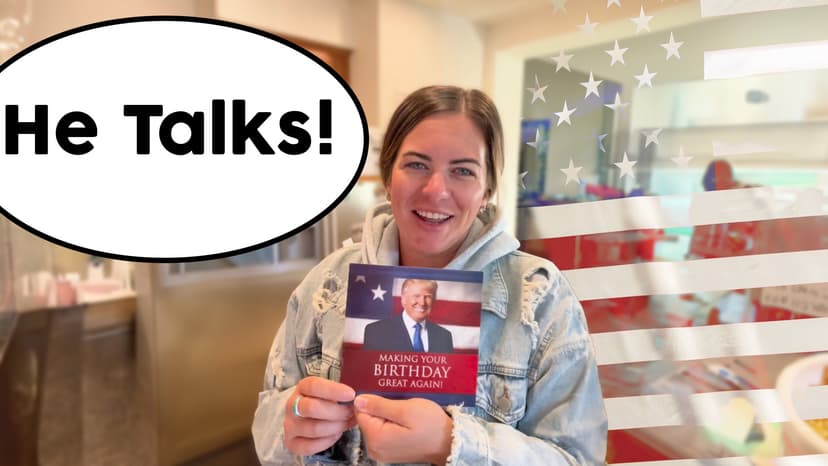 OUR FRIENDLY FOREST Talking Trump Birthday Card with Authentic Voice - Presidential Theme Birthday Greeting for Men & Women (Red)