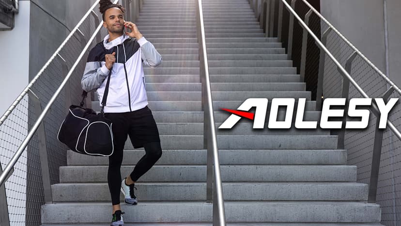 Aolesy Men's 2 in 1 Running Pants, Gym Workout Compression Pants for Men Training Athletic