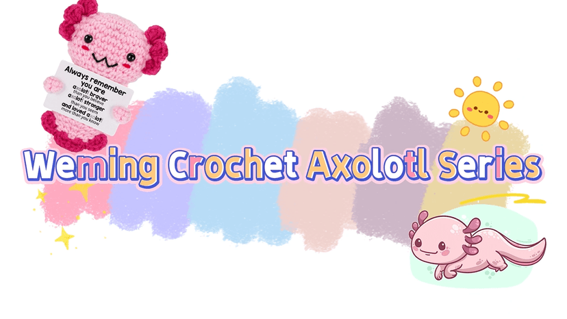 Friendship Gift Crochet Axolotl, Tiny Handmade Present for Best Friend, Sisters, Coworker Work Bestie, Funny for Birthday, Valentines, Christmas, Easter, Mother's Day, Graduation