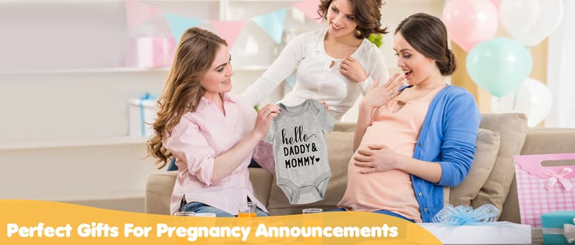 Pregnancy Gifts for First Time Moms - New Parents Gift Set Pregnancy Announcement Baby Shower Basket Mom & Dad Mugs, Baby Ultrasound Frame, Decision Coin, Onesie, Bib and Socks