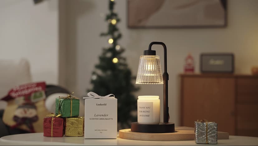 Candle Warmer Lamp with Timer Dimmable, Birthday Gifts for Women Mom, House Warming Gifts New Home Decor, Wax Melt Warmer for Jar Candles with 2 Bulbs