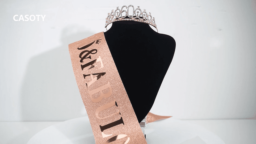 Casoty 60th Birthday Sash and Tiara for Women, 60th Birthday Decorations Women, Rose Gold 60th Crown and "60 & Fabulous" Sash Set, 60 Birthday Decorations for Women, 60th Birthday Gifts for Women