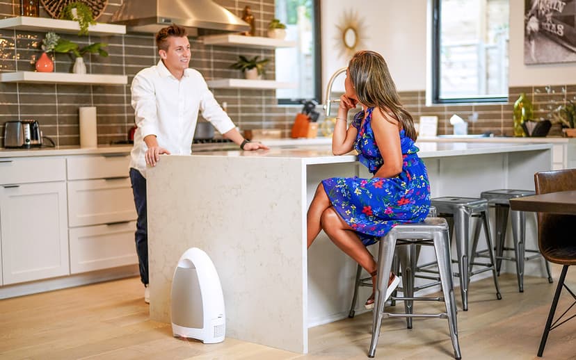 EyeVac Home Touchless Vacuum Automatic Dustpan - Great for Sweeping Pet Hair Food Dirt Kitchen - Ultra Fast & Powerful, No More Bending Down, Bagless, Corded, Automatic Sensors, 1000 Watt (White)