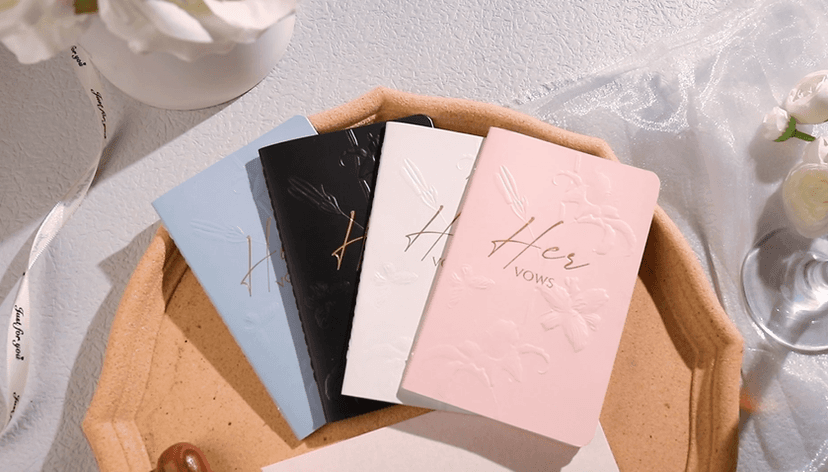 molekaus Vow Books,for Wedding Vow Books Wedding Gift for Bride and Groom Vows Book his and Hers with 28 Pages-5.5 * 3.5 in Wedding Notebook with Gilded Font Set of 2 （White and Black）