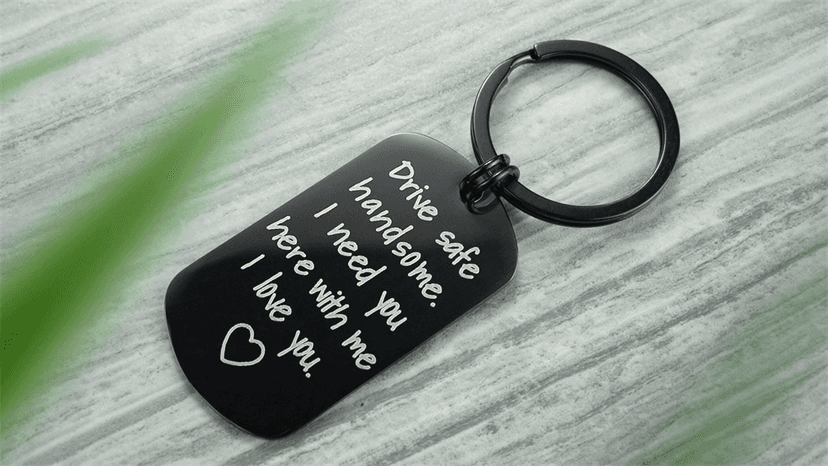 Valentine's Day Gifts for Men - Drive Safe Keychain for Boyfriend - Drive Safe Handsome I Need You Here With Me, Keyrings Valentine's Day Fathers Day Birthday Gifts for Husband Best Friends