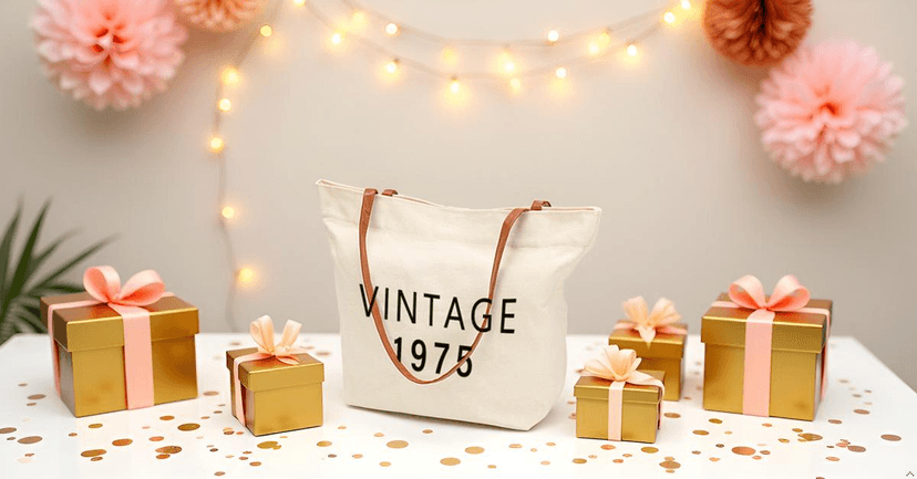 50th Birthday Gifts for Her,50th Birthday Gifts for Women,Gift for 50 Year Old Woman,50 Year Old Gift for Women-Vintage 1975 Tote Bag