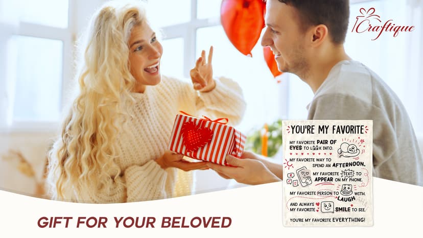 Craftique Birthday Gifts for Girlfriend Boyfriend- I Love You Blanket for Him Her- Romantic Girlfriend Gifts Anniversary, Funny Soft Blanket Gift for Him Her Husband Wife Fiance, 60”×50”