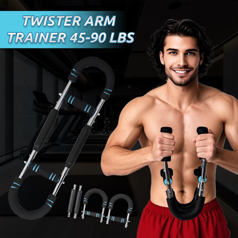 Twister Arm Trainer Arm Shoulder Chest Workout Equipment 45-90lb Adjustable Strength Trainer Chest Trainer for Men Portable Detachable Home Fitness Equipment