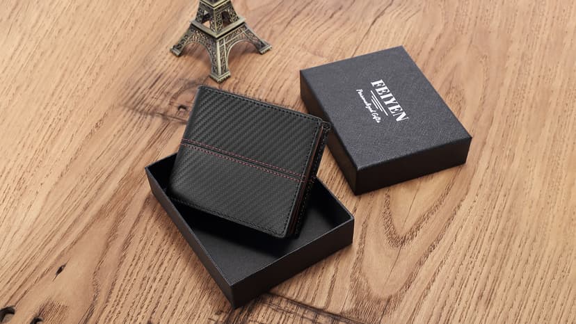 Personalized Engraved Leather Wallet for Boyfriend Husband from Wife Girlfriend - Christmas Anniversary Valentines Day Birthday Wedding - I Love You - Men Custom Bifold Wallets with Romantic Message