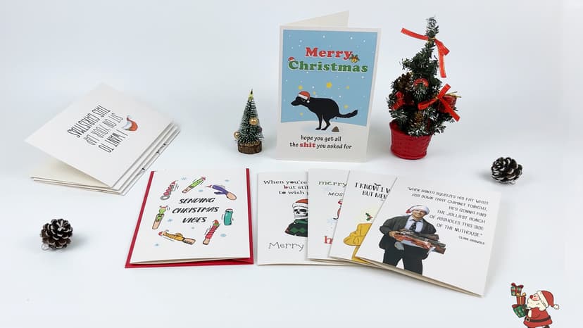 Funny Christmas Cards with Envelopes, Naughty Christmas Gifts for Boyfriend Husband Men, Unique Christmas Gift ideas for Him, Cute Merry Christmas Card Gifts from Wife Girlfriend