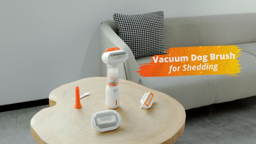 Vacuum Dog Brush for Shedding, 4-in-1 Self Cleaning Slicker Brush for Dogs& Undercoat Rake for Dogs, Deshedding Grooming Tool, Anti-Static, Massage, Cleaning, Shedding & Combing All In One!