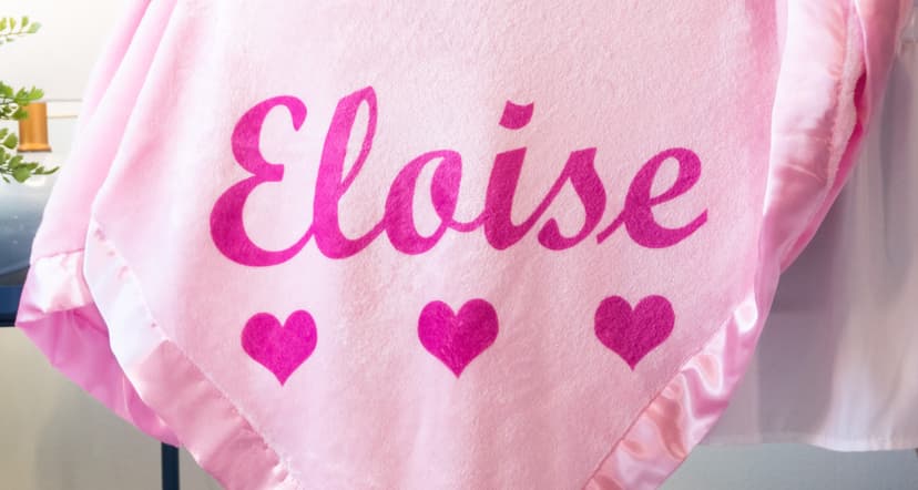 Custom Catch Personalized Baby Blanket for Girls - Pink - Newborn or Infant Gift with Name
