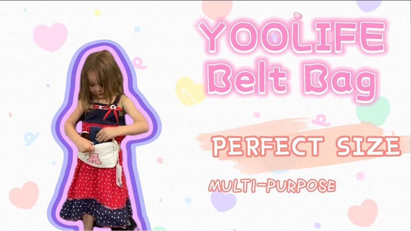 YOOLIFE Birthday Gifts for 3 4 5 6 7 8 9 10 11 12 13 Year Old Girls, Initial Fanny Pack for Girls Crossbody Bag Belt Bag Purse, Beige L