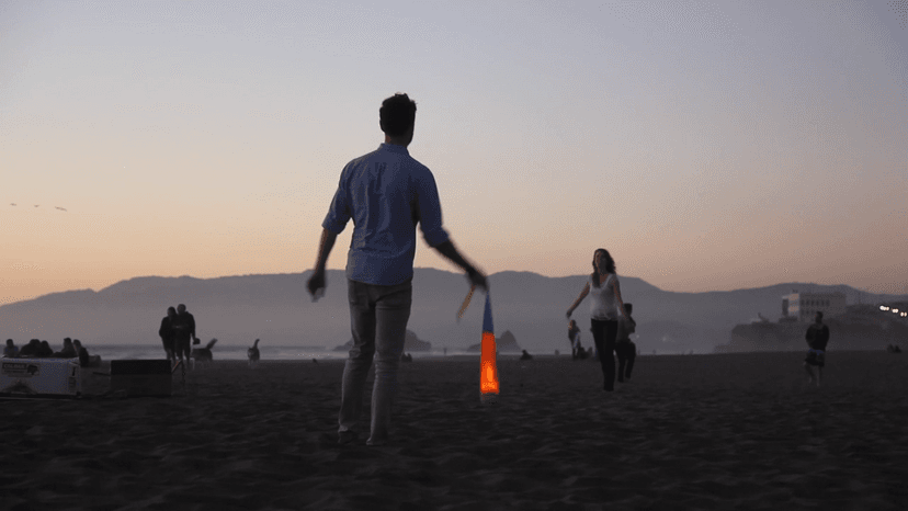 Foxtail LED - Outdoor Throw and Catch Light Up Game - Foam Ball & Tail Glow at Night - Play in The Dark - Fun Gift Idea for Kids & Adults, Boys & Girls