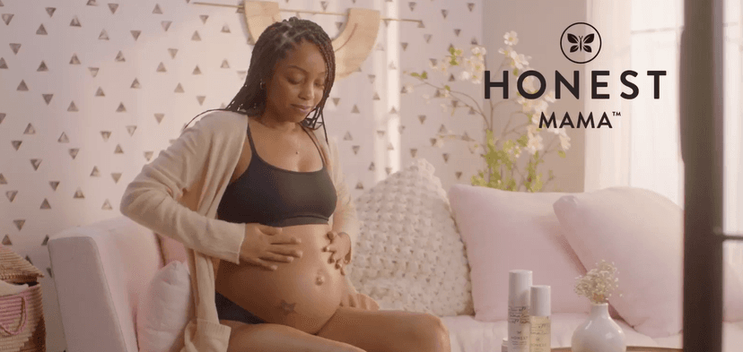 The Honest Company New Mama Care Essentials Gift Set | Hospital Bag Must Haves | Travel Size Nip Balm (0.5 oz), Glow On Body Cream (1 oz), Gotta Glow Face Wash (1.75 fl oz), Reusable Pouch