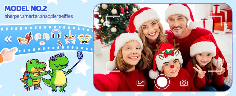 KOKODI Kids Smart Phone Toys, Birthday Gifts Idea Dinosaur Toys for 3 4 5 6 7 8 Year Old Boys, Touchscreen HD Digital Dual Video Camera, Preschool Learning Toy for Kids 3-5 Travel Trip Activity (Blue)