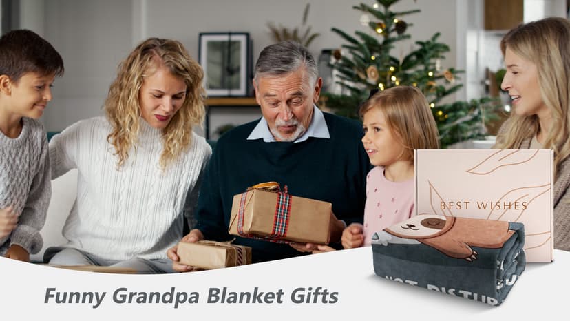 Funny Grandpa Gifts, Grandpa is Charging Sloth Blanket, Grandpas Birthday Gifts, Gift for Grandpas from Grandkids for Christmas Fathers Day, Soft Sloth Blanket for Grandfather 60" x 50"