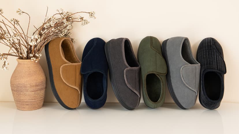 LongBay Men's Memory Foam Diabetic Slippers Comfy Warm Plush Fleece Arthritis Edema Swollen House Shoes