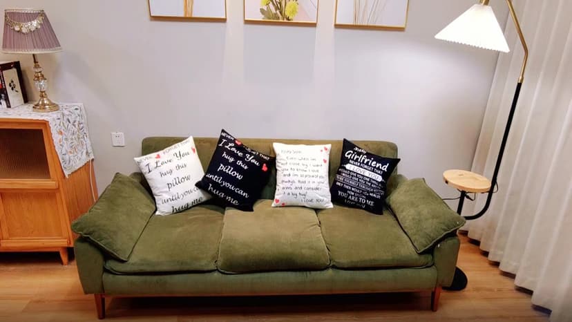 Anrkets Two Sided Printing Lover Pillow Cover I Love You Hug This Pillow Until You Can Hug Me, Valentine's Day Birthday Gifts for Girlfriend Cotton Linen Square Decorative Waist Pillowcase 18"x 18"