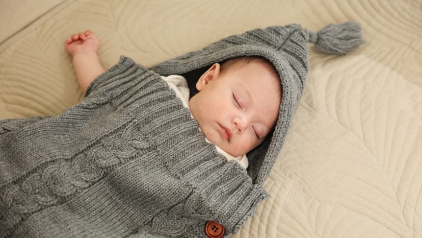 XMWEALTHY Newborn Baby Wrap Swaddle Blanket Knit Sleeping Bag Sleep Sack Stroller Wrap for Baby(Beige) (0-6 Month)