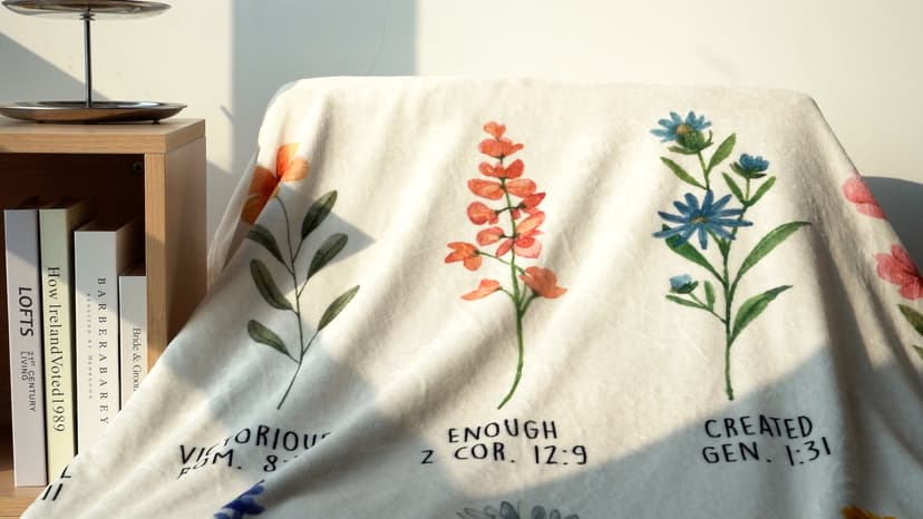 Afterprints Christian Gifts for Women, Christian Blanket with Flowers, Birthday Gifts for Women, Inspirational, Religious Gifts for Sister, Friend, Daughter, Mom, Soft Throw Blankets 50'' x 60''