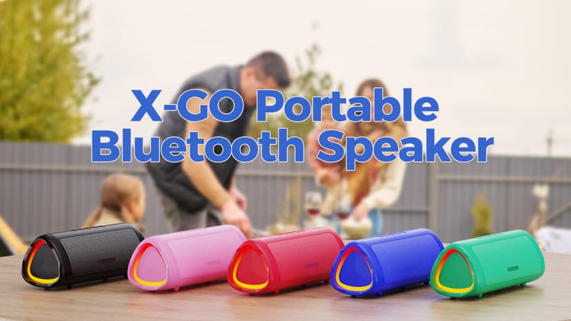 Bluetooth Speaker with HD Sound, Portable Wireless, IPX5 Waterproof, Up to 20H Playtime, TWS Pairing, BT5.3, for Home/Party/Outdoor/Beach, Stocking Stuffers, White Elephant Gifts for Adults (Black)