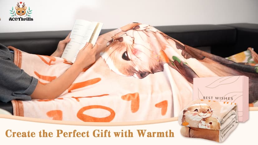 AceThrills Anniversary Blanket Gifts for Women, Girlfriend Gifts for Girfriend Birthday Gift, Romantic Gifts for Her - 50" × 60" Otter Blanket