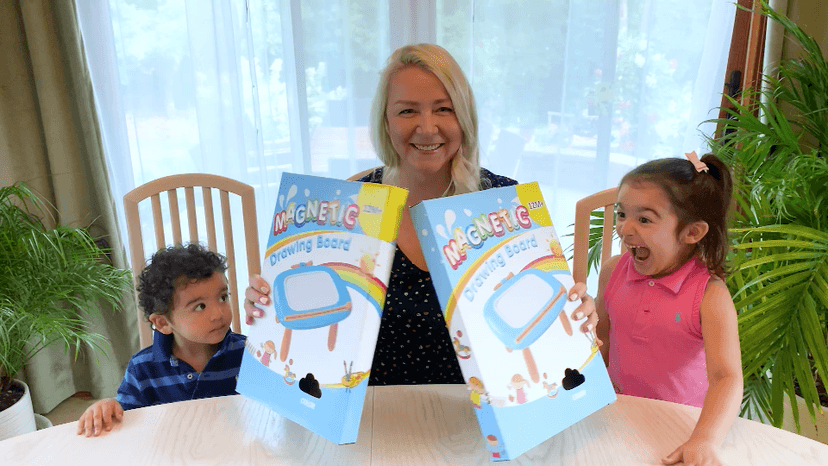 Kikapabi Toddler Magnetic Drawing Board - 1st Birthday Gifts for 1 2 3 Year Old Girls & Boys, Learning Doodle Board, Educational Toys for Baby (Pink)