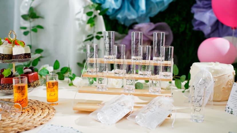 Sliner 50 Set Wedding Favors for Guests Bulk 2oz Acrylic Take a Shot We Tied the Knot Shot Glasses with Thank You Cards Organza Bags for Guest Souvenirs Wedding Gifts Newlyweds Bridal Shower Party