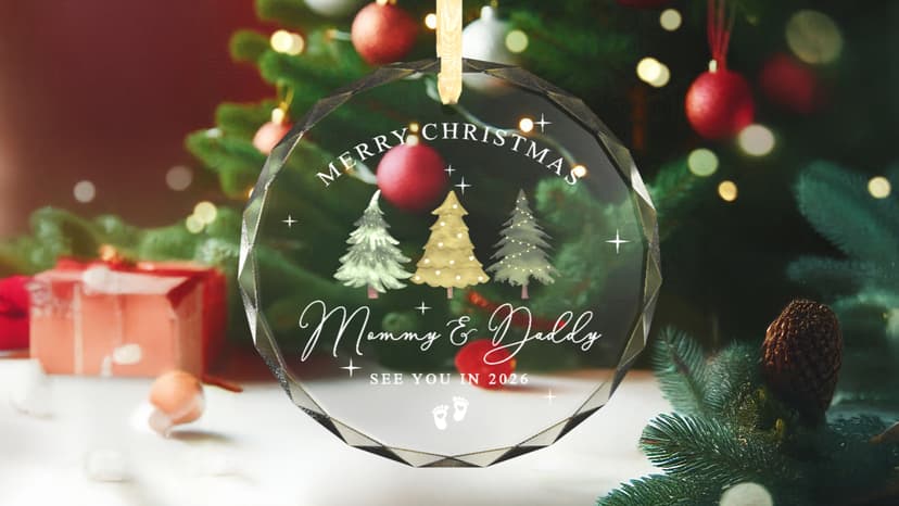 Gifts for New Parents - Expecting Parents to Be Unique Gifts - Baby Pregnancy Announcement Gift Ideas for Husband, Family - Glass Christmas Pregnancy Announcement Ornament 2026