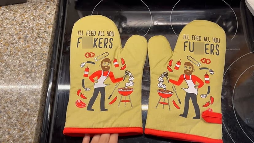 Miracu Funny Oven Mitts, Presents for Chefs, Cooking Gadgets, BBQ Oven Mitt, Unique Gifts for Cooks Dad Brother, Manly Christmas Thanksgiving Housewarming Grilling Kitchen Chef Gifts for Men Who Cook