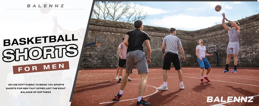 BALENNZ Athletic Shorts for Men with Pockets and Elastic Waistband Quick Dry Activewear