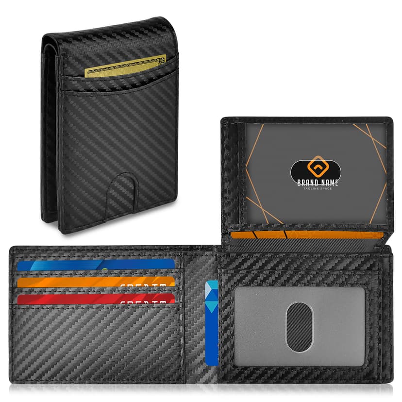 Wallets for Men Anti-theft Brush - Multi-Card Cash Clip Carbon Fibre Texture Ultra-thin Design Business Commuting Daily Carry Father's Day/Birthday Gift Preferred