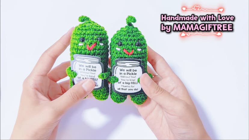I Love You Gifts for Her, Him, Wife, Husband, Couple, Romantic Gifts for Boyfriend Girlfriend, Anniversary Perfect Gifts for Women Men, Handmade Crochet Pickle
