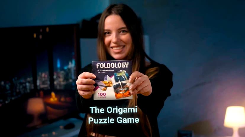FOLDOLOGY - The Origami Puzzle Game! Brain Teasers for Tweens, Teens & Adults | Travel Game, Hands-On STEM Toy, Stocking Stuffer, Gift for Ages 10+ | Fold the Paper, Complete the Picture | 100 Puzzles