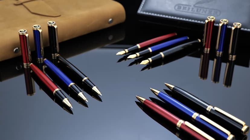 BEILUNER Blue Lacquer Gel Pen - Stunning Luxury Pen with 24K Gold Finish, ADMOK Black Refill, Executive Gift Set for Family & Friends, Writing, Fancy, Office, Retractable Pens