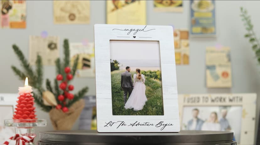 Engagement Couples Newlyweds Picture Frame 4x6, Engagement Gifts for Couples, Just Engaged Gift, Wedding Gifts for Newlyweds Bride Groom, Engaged Couple Picture Photo Frames for Desk Decor