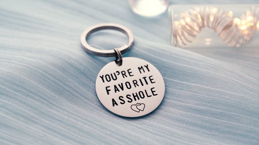 LParkin You're My Favorite Asshole Keychain Funny Man Gift Valentines Day for Husband Boyfriend Gifts