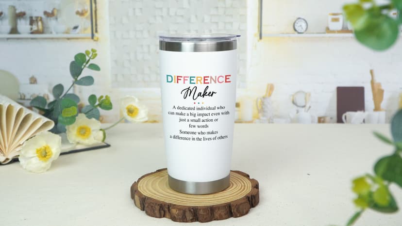 Christmas Appreciation Gifts for Coworkers - 20 oz Stainless Steel Insulated Tumbler - Birthday Inspirational Thank You Gifts for Women Teachers Coworkers Boss, Difference Maker Gift Ideas