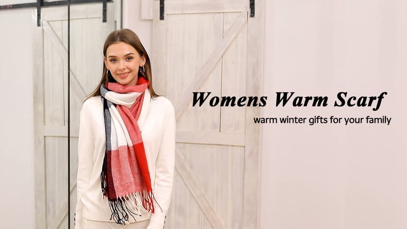 Loritta Womens Scarf Fashion Long Plaid Shawls Wraps Big Grid Winter Warm Lattice Large Scarves Gifts