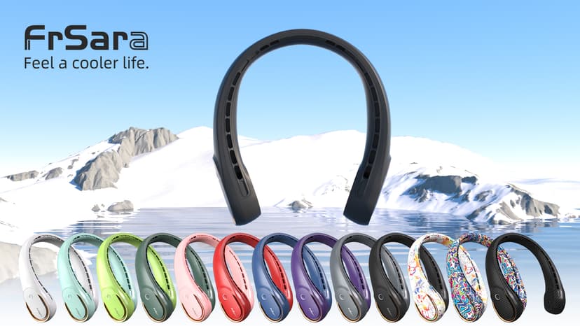 FrSara Neck Fan, Portable Personal Fan Strong Wind, 5200mAh, Air Volume,360° Cooling, No Hair Twisting, Air Volume On 2 Sides, Non-Slip, Quick Charge, Long Use Time, Birthday Gift for Women, Dad, Men