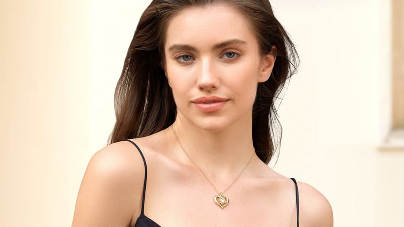 Rose Flower Heart Moissanite Necklaces for Wife, S925 Silver Pendant for Women, 18K Gold Plated Jewelry for Her Girlfriend Mom for Anniversary Birthday