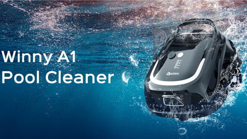 Robotic Pool Vacuum for Above Ground Pools, Dual Filters, Self-Parking, 120-Min Runtime & 2.5h Fast Charging, Powerful Suction, Ideal for Flat Pools up to 1076 sq.ft (Black Tangerine)