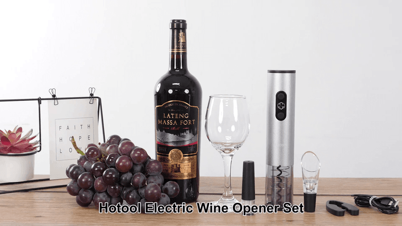 Electric Wine Bottle Opener Automatic Wine Opener Rechargeable Electric Corkscrew with Wine Aerator,Foil Cutter,Wine Stopper,USB-C Charge Cable, Wine Gifts For Women Wine Lovers(Silver)