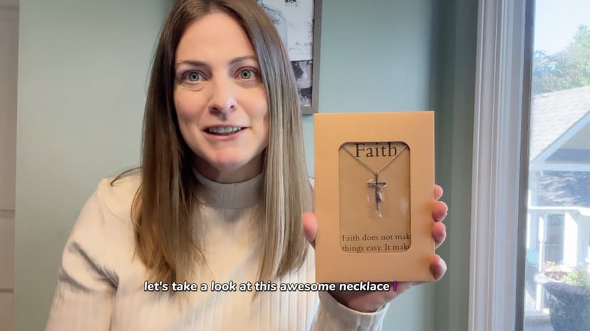 Lcherry Faith Cross Pendant Necklace for Women Religious Christian Jewelry Mother's Day Gifts for Women